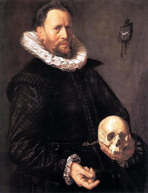 Frans Hals, Potrait of a man holding a skull